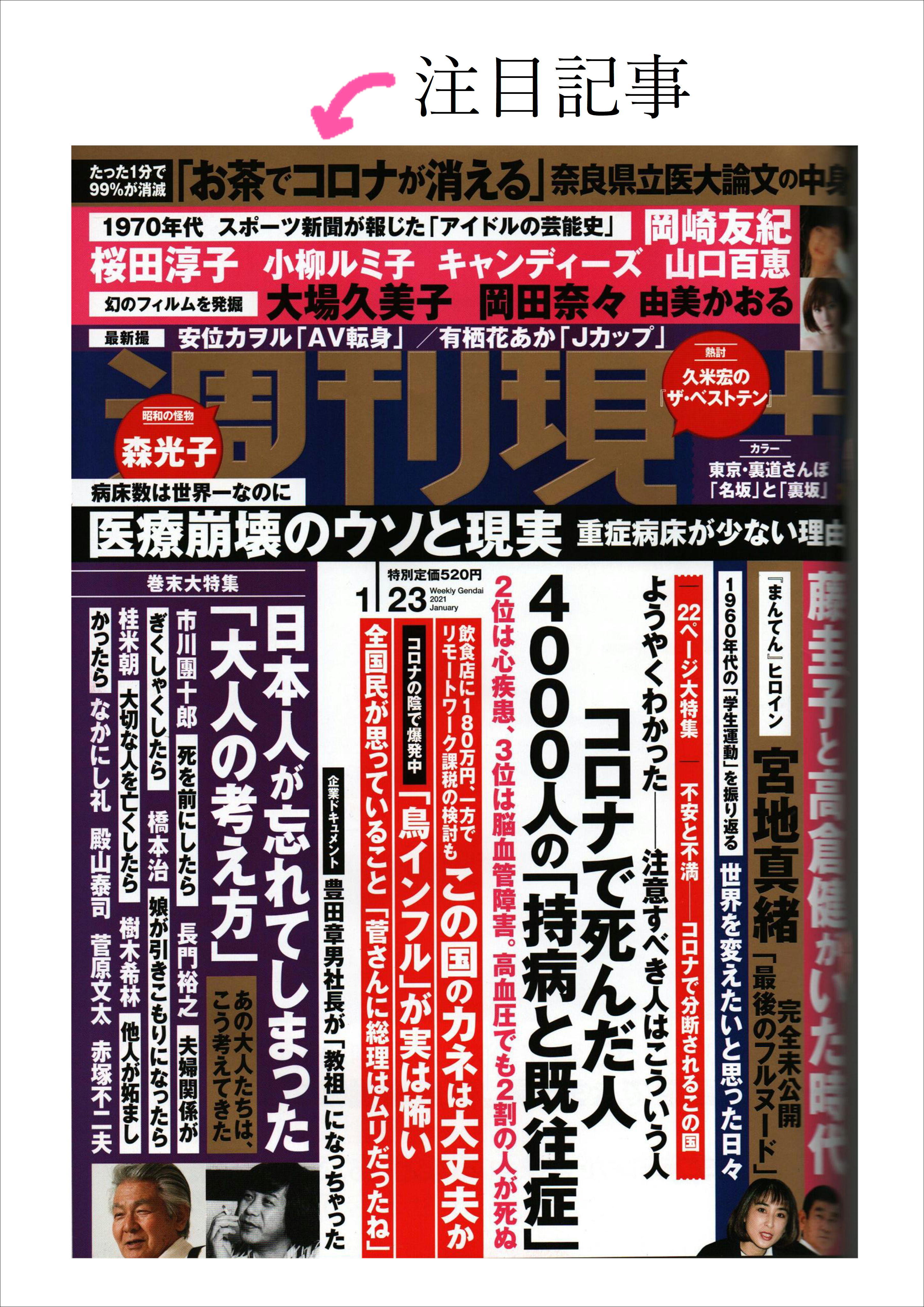 週刊現代　1.23号　表紙.JPG